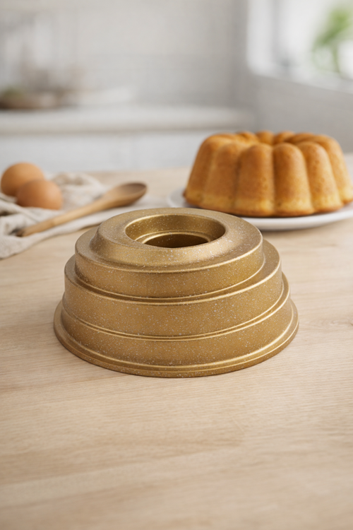 Anafor Döküm Kek Kalıbı 25cm Gold