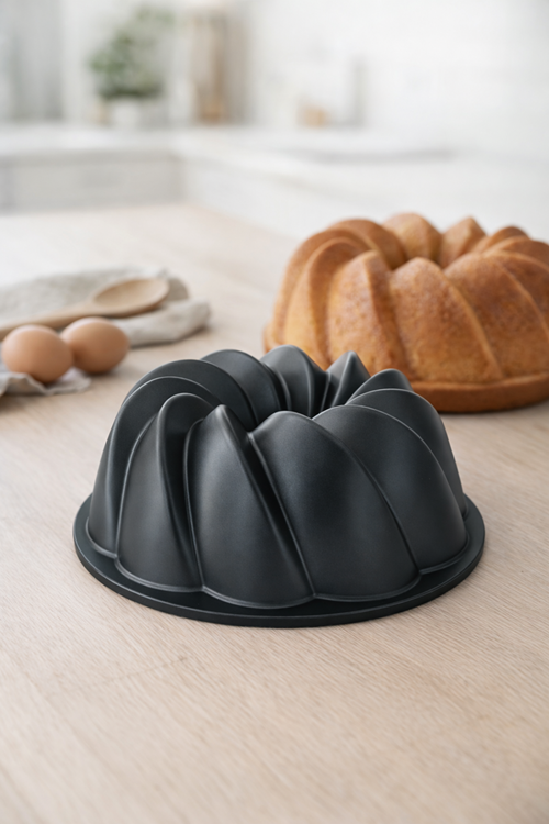 Tufan Döküm Kek Kalıbı 26cm Siyah