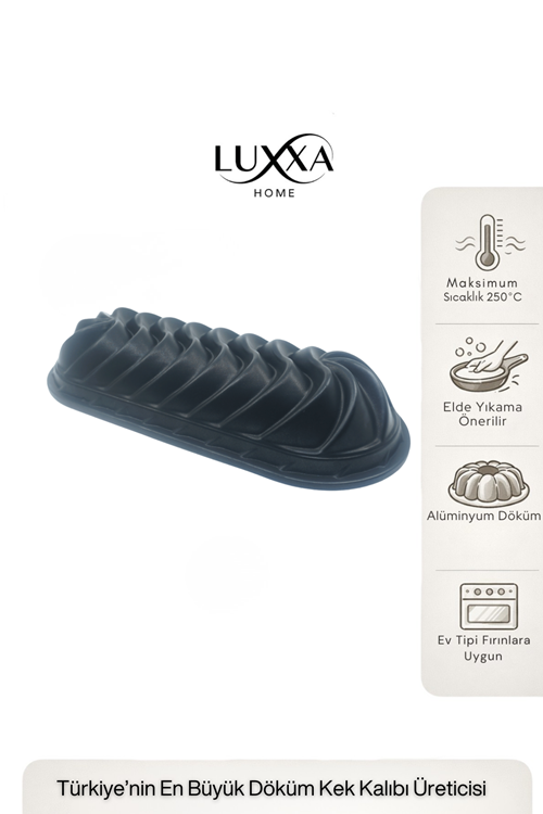 Sara Baton Döküm Kek Kalıbı 35cm Siyah