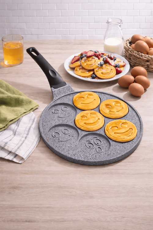 JoyFace Gülücük Şekilli Pankek Tavası Antrasit