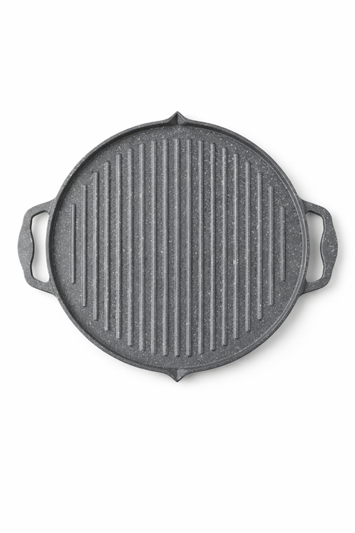 Riva Elite Çift Taraflı Döküm Tava 34cm Antrasit