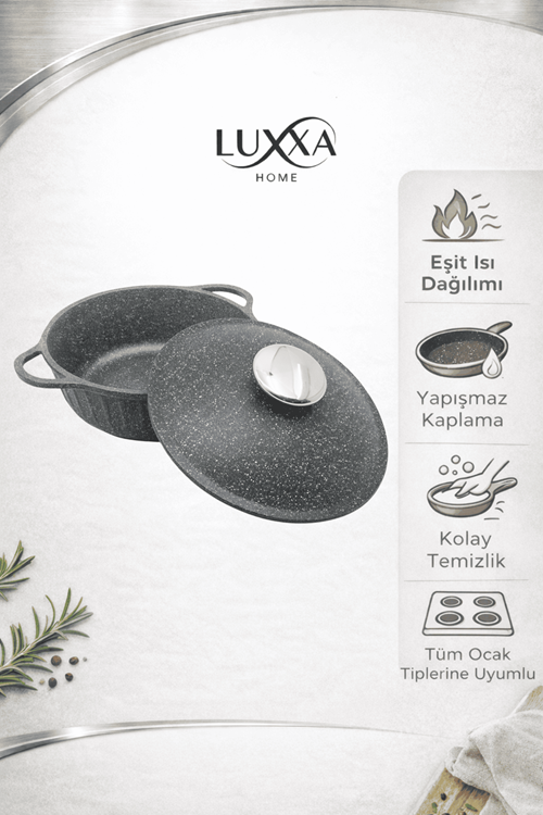 Roma Serisi 5 Parça Mini Döküm Tencere Seti Antrasit