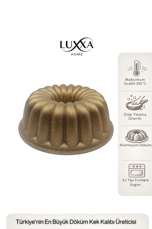 Leona Döküm Kek Kalıbı 25cm Gold