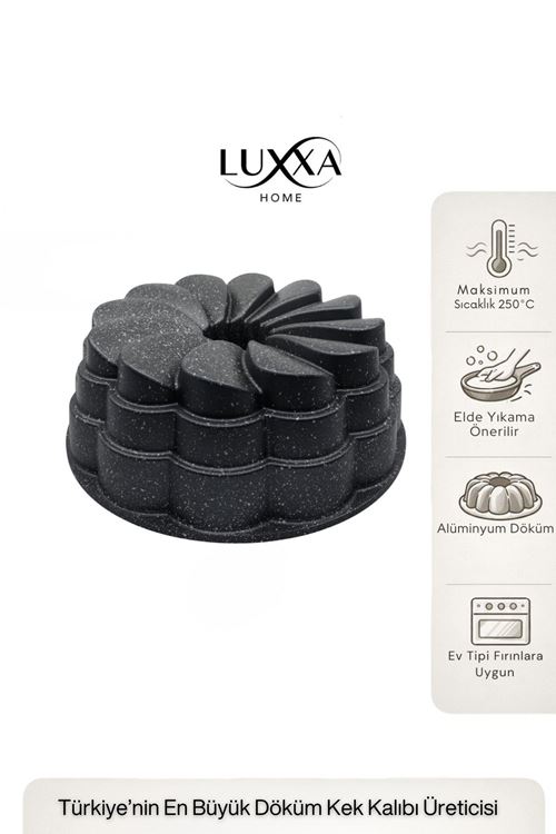 Flora Döküm Kek Kalıbı 26cm Antrasit
