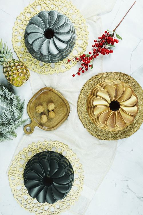 Flora Döküm Kek Kalıbı 26cm Siyah