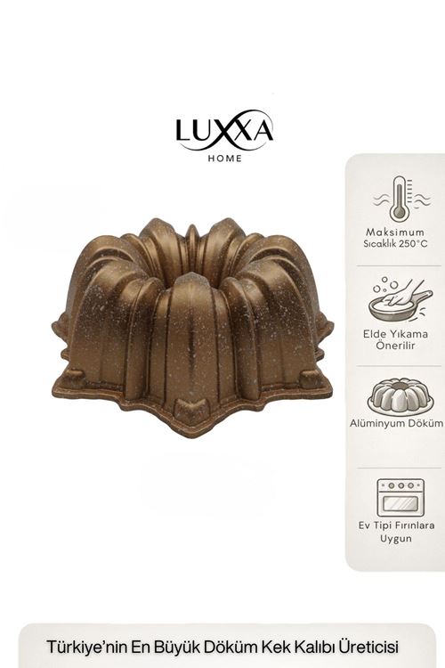 Lora Döküm Kek Kalıbı 25cm Gold