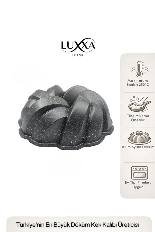 Mozaik Döküm Kek Kalıbı 26cm Antrasit