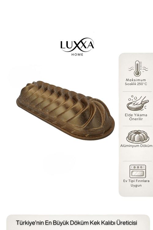 Sara Baton Döküm Kek Kalıbı 35cm Gold