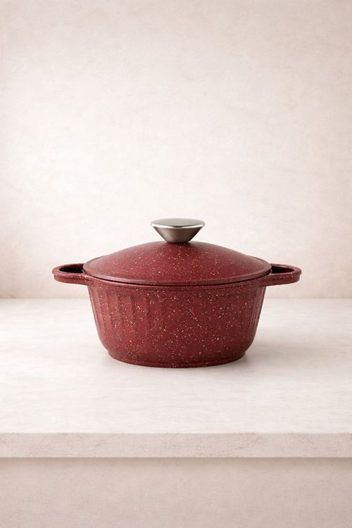 Roma Serisi 5 Parça Mini Döküm Tencere Seti Bordo