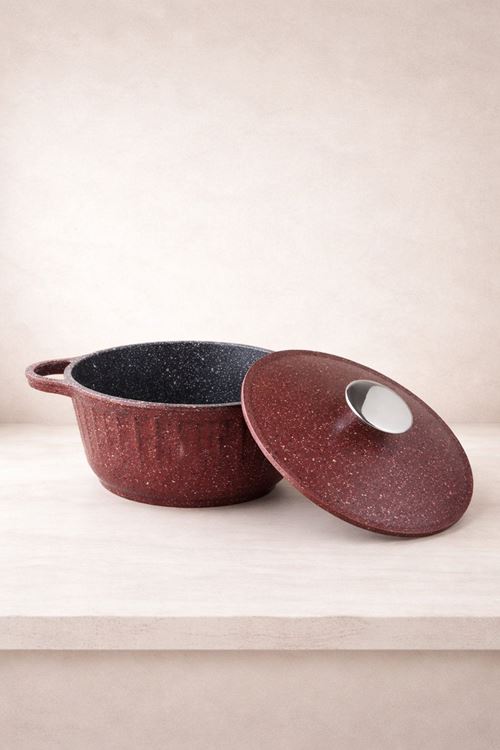 Roma Serisi 5 Parça Mini Döküm Tencere Seti Bordo