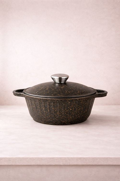 Roma Serisi 5 Parça Mini Döküm Tencere Seti Füme