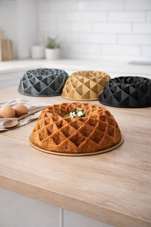 Diamond Döküm Kek Kalıbı 24cm Siyah