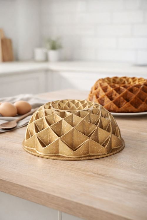 Diamond Döküm Kek Kalıbı 24cm Gold