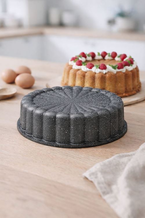 Papatya Döküm Kek Kalıbı 27cm Antrasit