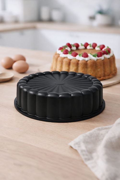 Papatya Döküm Kek Kalıbı 27cm Siyah