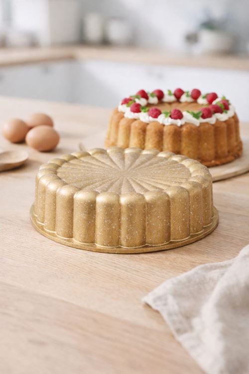 Papatya Döküm Kek Kalıbı 27cm Gold