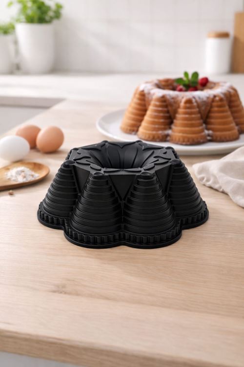 Zera Döküm Kek Kalıbı 25cm Siyah