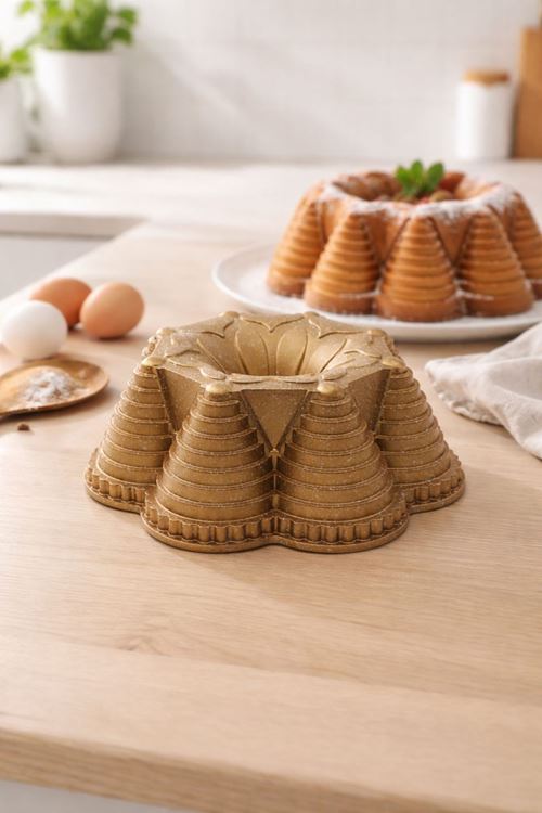 Zera Döküm Kek Kalıbı 25cm Gold