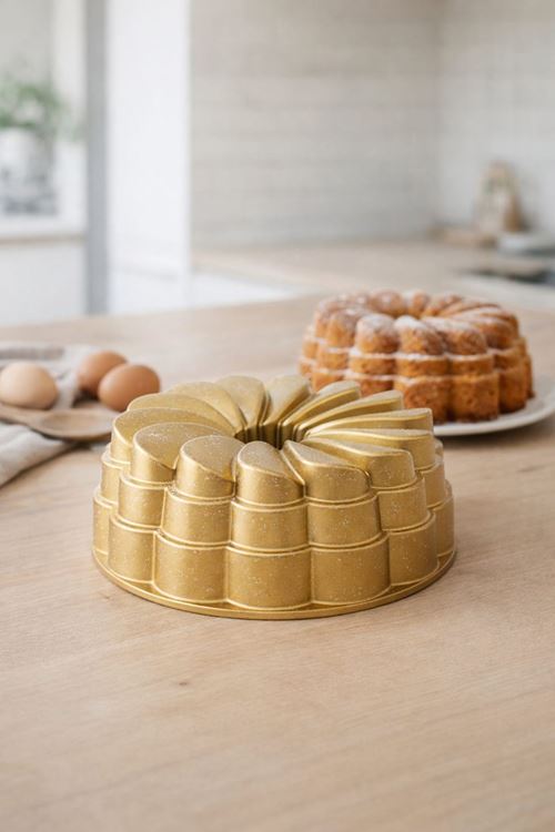 Flora Döküm Kek Kalıbı 26cm Gold
