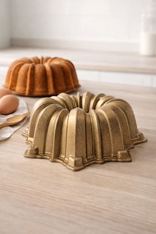 Lora Döküm Kek Kalıbı 25cm Gold