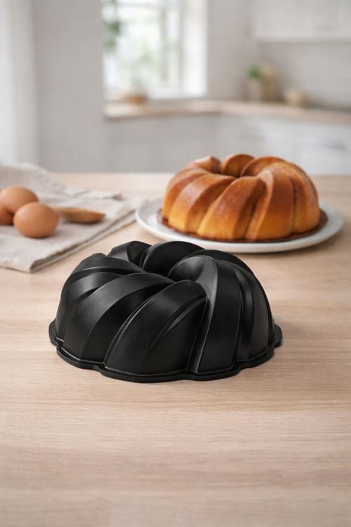 Mozaik Döküm Kek Kalıbı 26cm Siyah