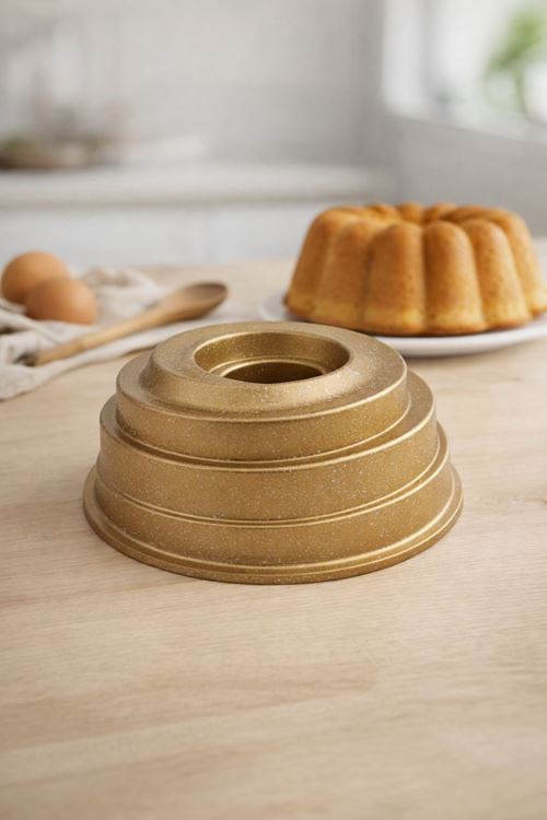 Anafor Döküm Kek Kalıbı 25cm Gold
