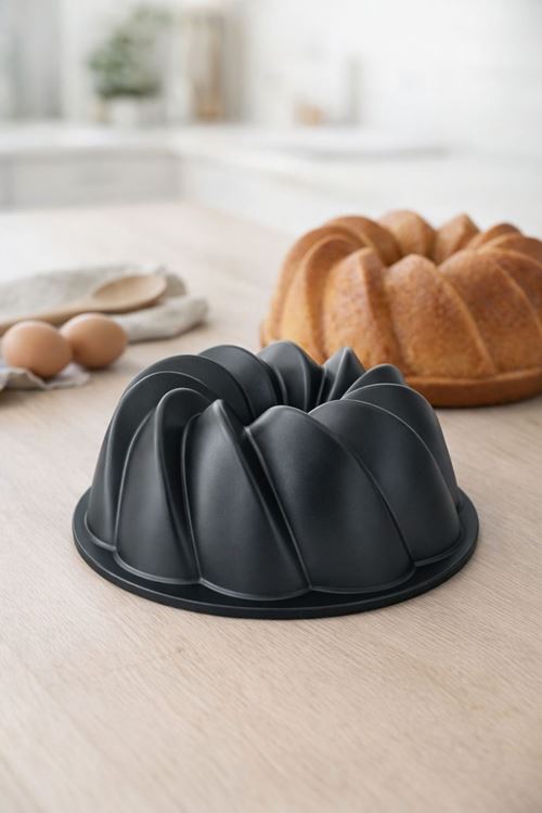 Tufan Döküm Kek Kalıbı 26cm Siyah