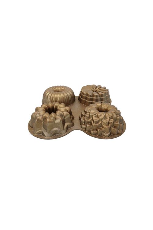 Viona 4'lü Muffin Döküm Kek Kalıbı Gold