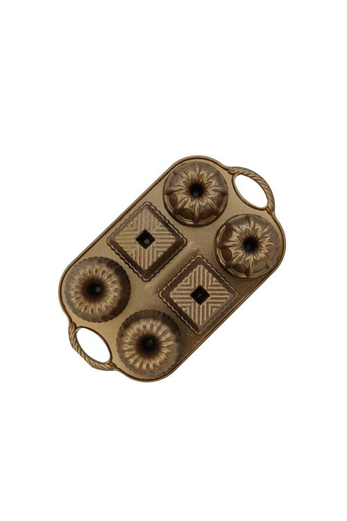 Hexa 6'lı Muffin Döküm Kek Kalıbı Gold