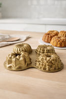 Viona 4'lü Muffin Döküm Kek Kalıbı Gold