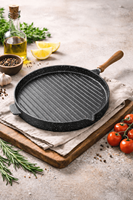 Riva Elite 35 cm Döküm Gözleme Tavası – Ahşap Saplı Siyah