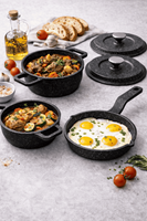 İstanbul Serisi 5 Parça Mini Döküm Tencere Seti Siyah